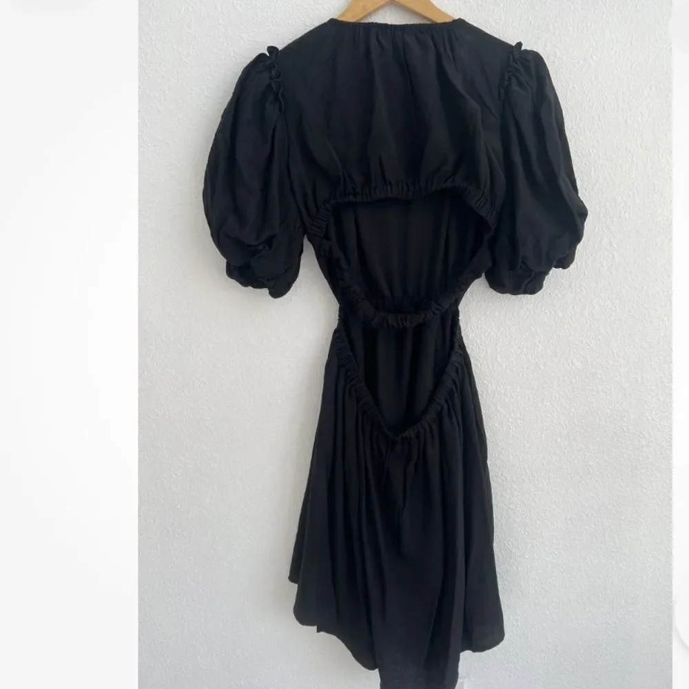 Moon River for Anthropologie Puff Sleeve Open Back Dress large_4